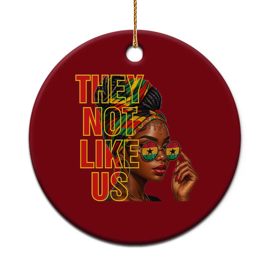 They Not Like Us Afro Queen Ceramic Ornament Melanin Magic Woman witth Headwrap and Sunglasses - Wonder Print Shop