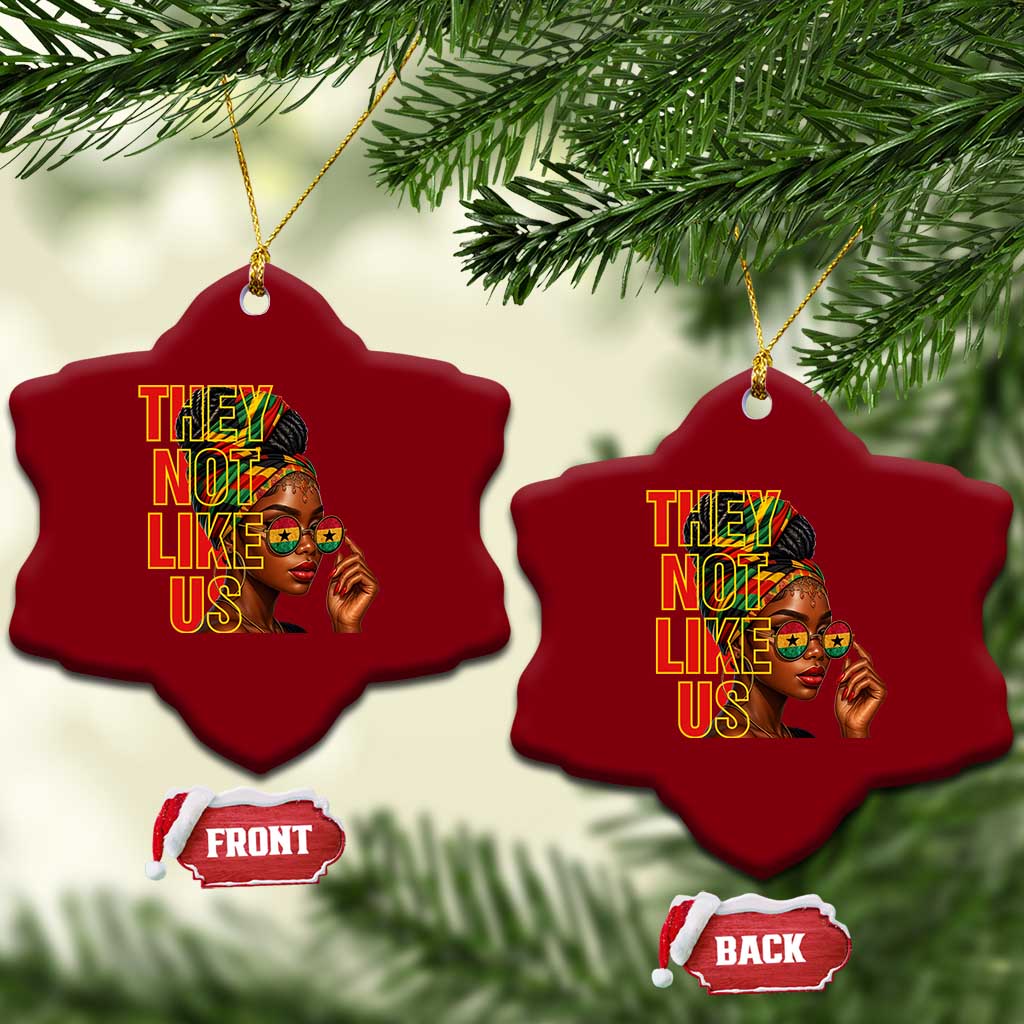 They Not Like Us Afro Queen Ceramic Ornament Melanin Magic Woman witth Headwrap and Sunglasses - Wonder Print Shop