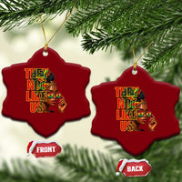 They Not Like Us Afro Queen Ceramic Ornament Melanin Magic Woman witth Headwrap and Sunglasses - Wonder Print Shop