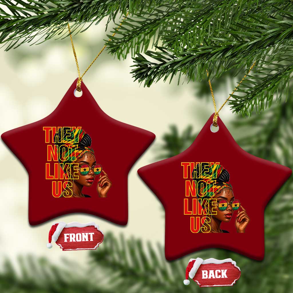 They Not Like Us Afro Queen Ceramic Ornament Melanin Magic Woman witth Headwrap and Sunglasses - Wonder Print Shop