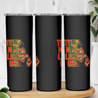 They Not Like Us Afro Queen Skinny Tumbler Melanin Magic Woman witth Headwrap and Sunglasses - Wonder Print Shop