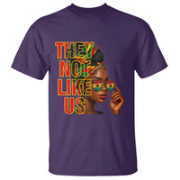 They Not Like Us Afro Queen T Shirt Melanin Magic Woman witth Headwrap and Sunglasses - Wonder Print Shop