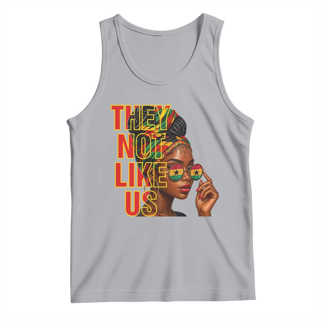 They Not Like Us Afro Queen Tank Top Melanin Magic Woman witth Headwrap and Sunglasses - Wonder Print Shop