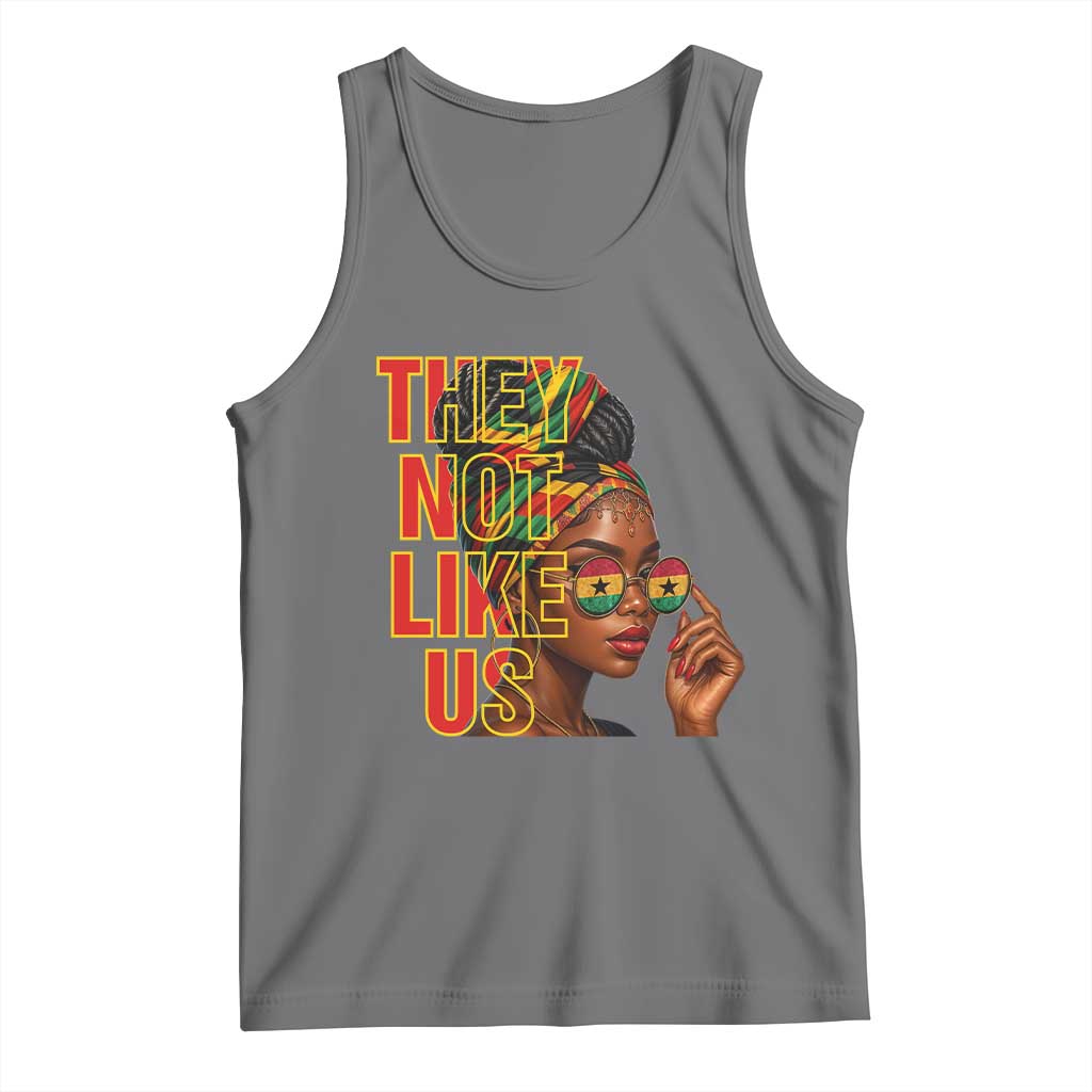 They Not Like Us Afro Queen Tank Top Melanin Magic Woman witth Headwrap and Sunglasses - Wonder Print Shop