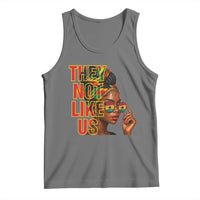 They Not Like Us Afro Queen Tank Top Melanin Magic Woman witth Headwrap and Sunglasses - Wonder Print Shop