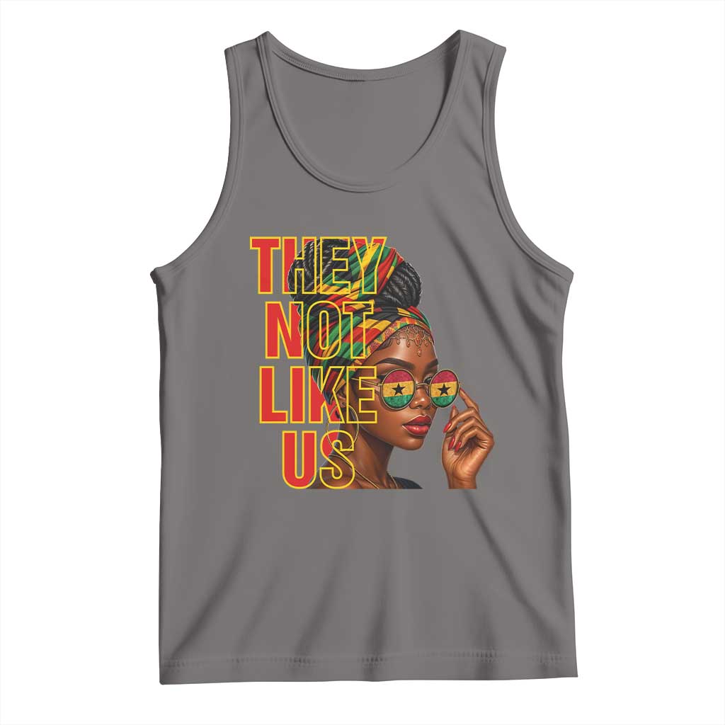 They Not Like Us Afro Queen Tank Top Melanin Magic Woman witth Headwrap and Sunglasses - Wonder Print Shop