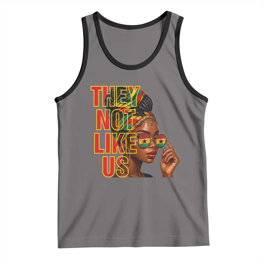 They Not Like Us Afro Queen Tank Top Melanin Magic Woman witth Headwrap and Sunglasses - Wonder Print Shop