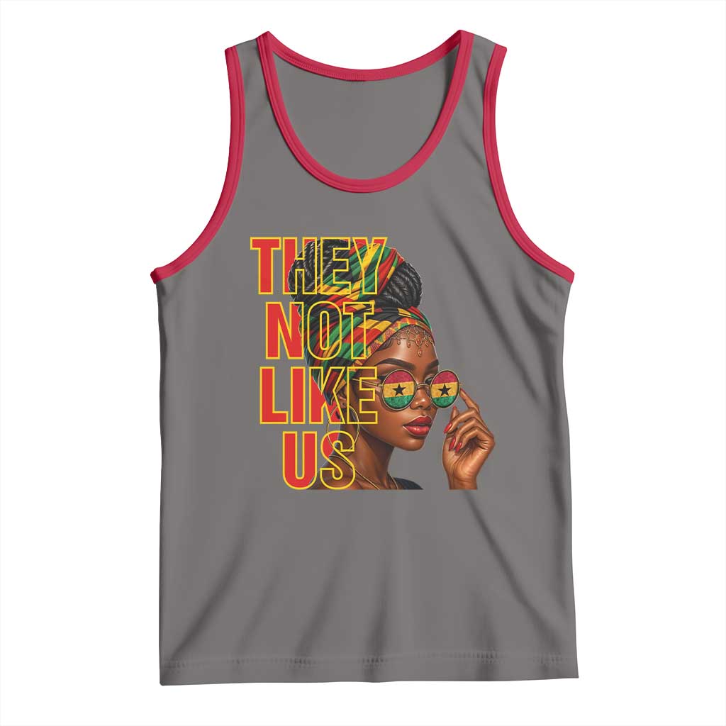 They Not Like Us Afro Queen Tank Top Melanin Magic Woman witth Headwrap and Sunglasses - Wonder Print Shop
