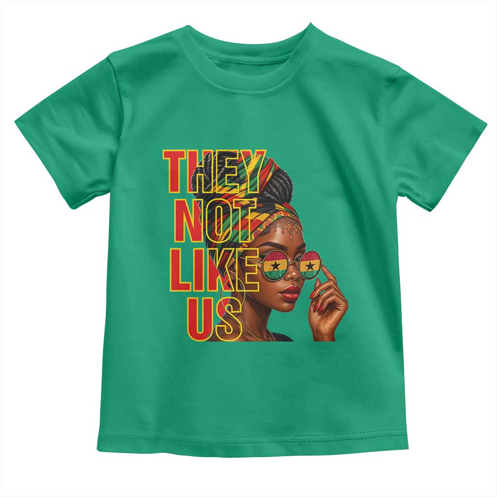 They Not Like Us Afro Queen Toddler T Shirt Melanin Magic Woman witth Headwrap and Sunglasses - Wonder Print Shop