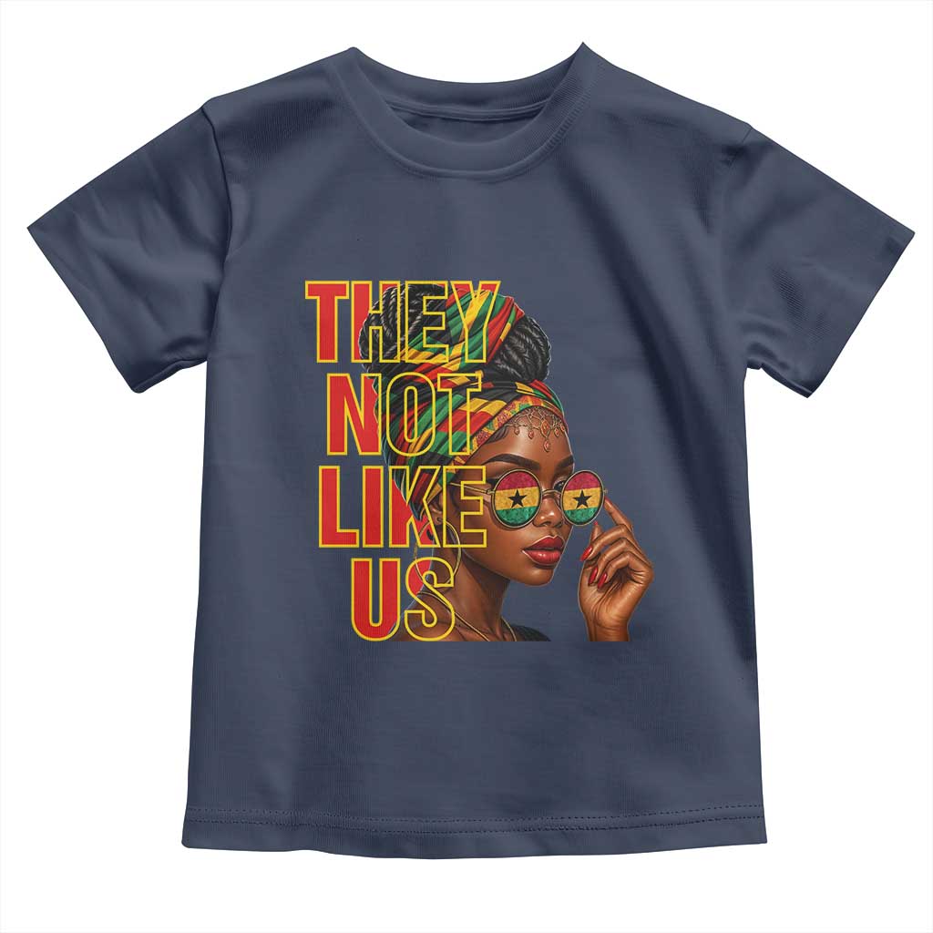 They Not Like Us Afro Queen Toddler T Shirt Melanin Magic Woman witth Headwrap and Sunglasses - Wonder Print Shop