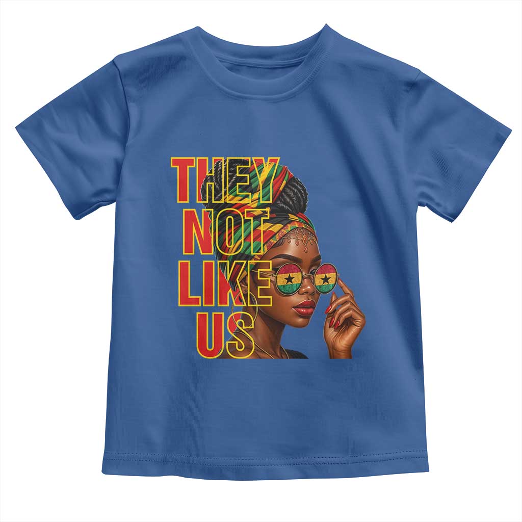 They Not Like Us Afro Queen Toddler T Shirt Melanin Magic Woman witth Headwrap and Sunglasses - Wonder Print Shop