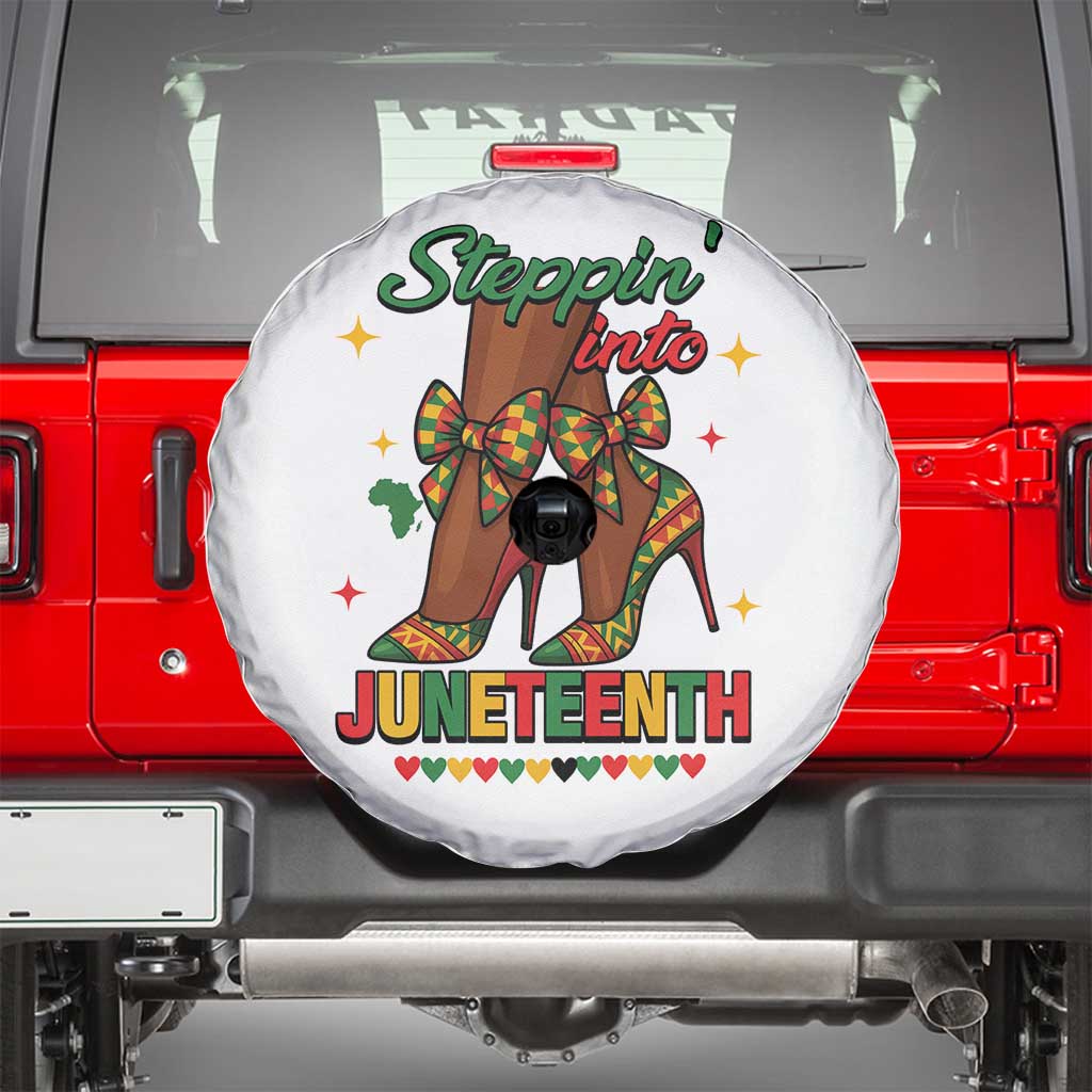 Stepping Into Juneteenth Spare Tire Cover Afro Diva High with African Pride - Wonder Print Shop