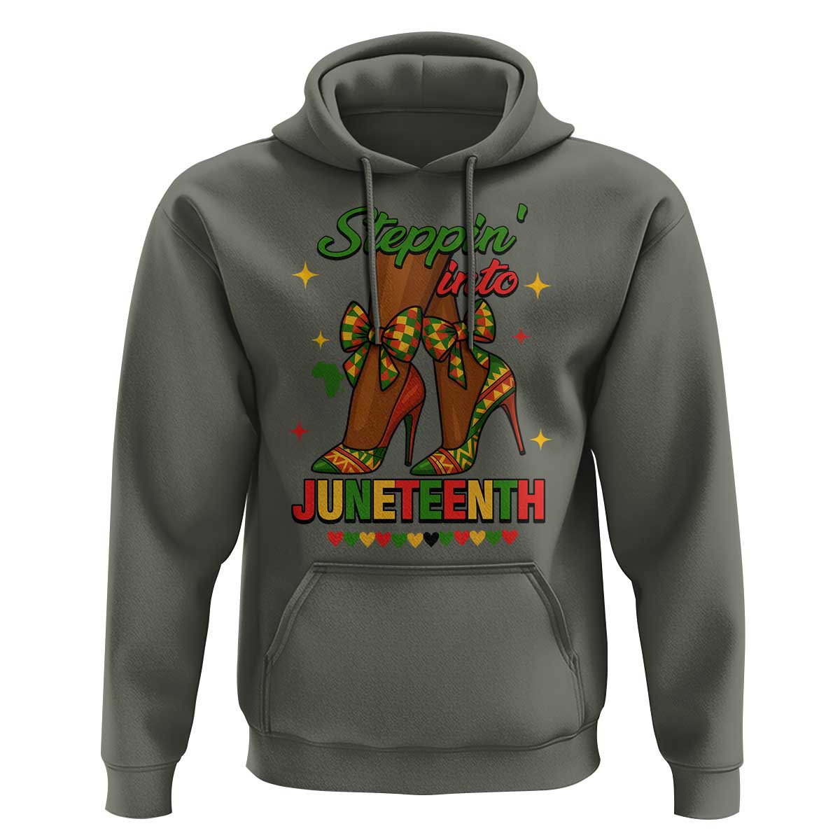 Stepping Into Juneteenth Hoodie Afro Diva High with African Pride - Wonder Print Shop