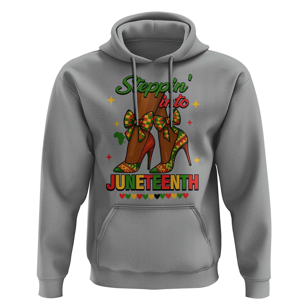 Stepping Into Juneteenth Hoodie Afro Diva High with African Pride - Wonder Print Shop