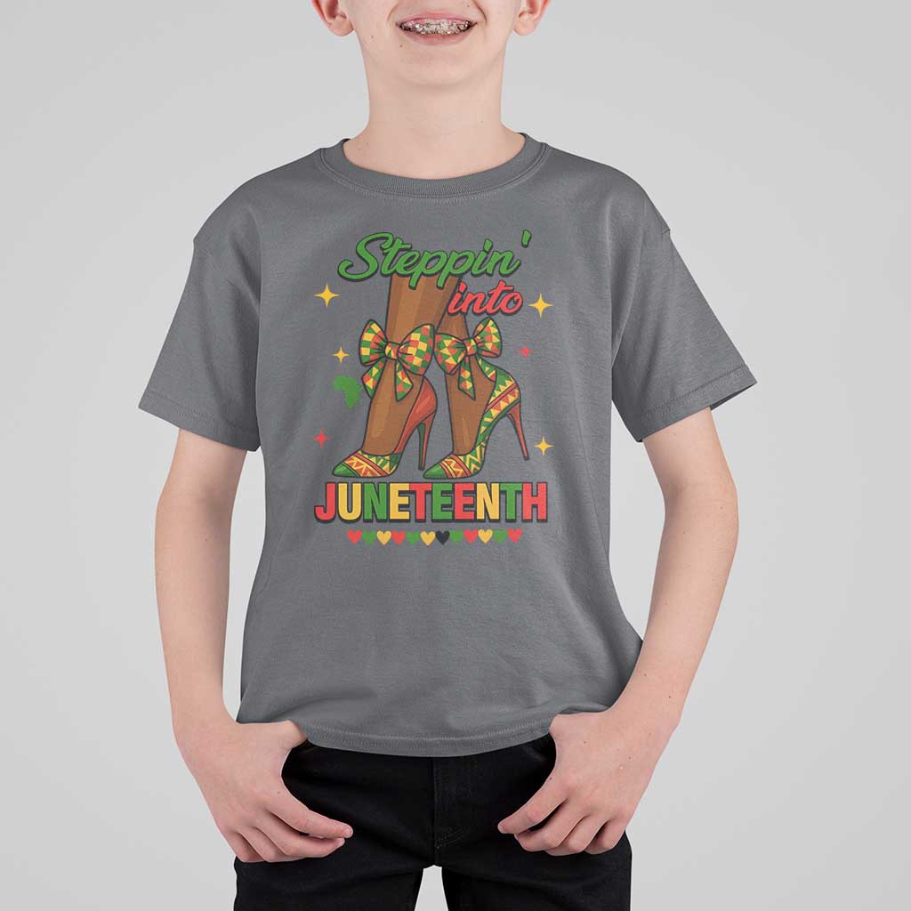 Stepping Into Juneteenth T Shirt For Kid Afro Diva High with African Pride - Wonder Print Shop