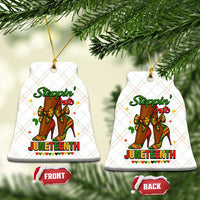 Stepping Into Juneteenth Ceramic Ornament Afro Diva High with African Pride - Wonder Print Shop
