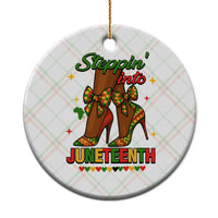 Stepping Into Juneteenth Ceramic Ornament Afro Diva High with African Pride - Wonder Print Shop
