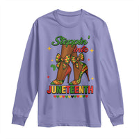 Stepping Into Juneteenth Long Sleeve Shirt Afro Diva High with African Pride - Wonder Print Shop