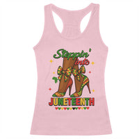 Stepping Into Juneteenth Racerback Tank Top Afro Diva High with African Pride - Wonder Print Shop