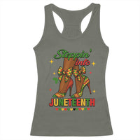 Stepping Into Juneteenth Racerback Tank Top Afro Diva High with African Pride - Wonder Print Shop