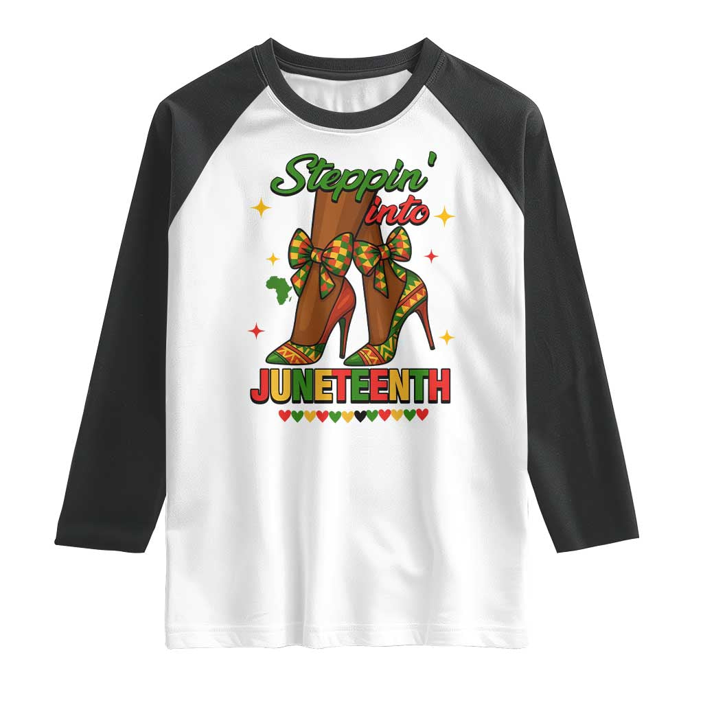 Stepping Into Juneteenth Raglan Shirt Afro Diva High with African Pride - Wonder Print Shop