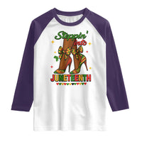 Stepping Into Juneteenth Raglan Shirt Afro Diva High with African Pride - Wonder Print Shop