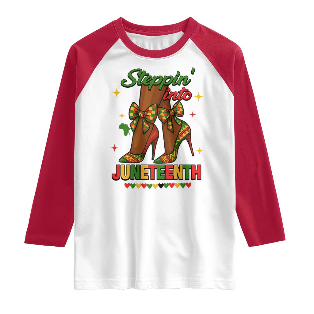 Stepping Into Juneteenth Raglan Shirt Afro Diva High with African Pride - Wonder Print Shop