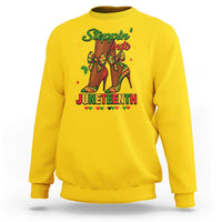Stepping Into Juneteenth Sweatshirt Afro Diva High with African Pride - Wonder Print Shop