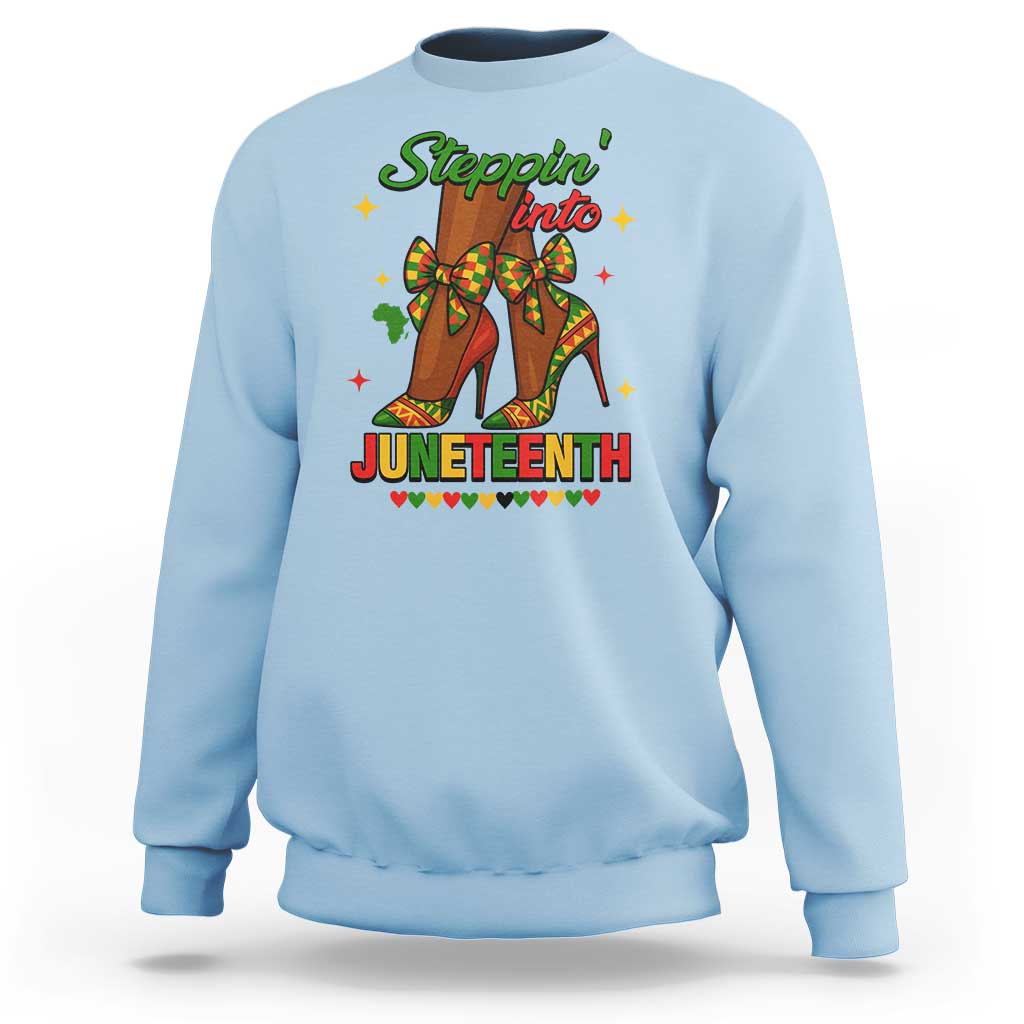 Stepping Into Juneteenth Sweatshirt Afro Diva High with African Pride - Wonder Print Shop