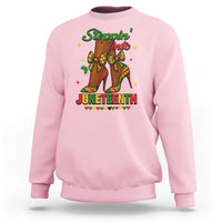 Stepping Into Juneteenth Sweatshirt Afro Diva High with African Pride - Wonder Print Shop