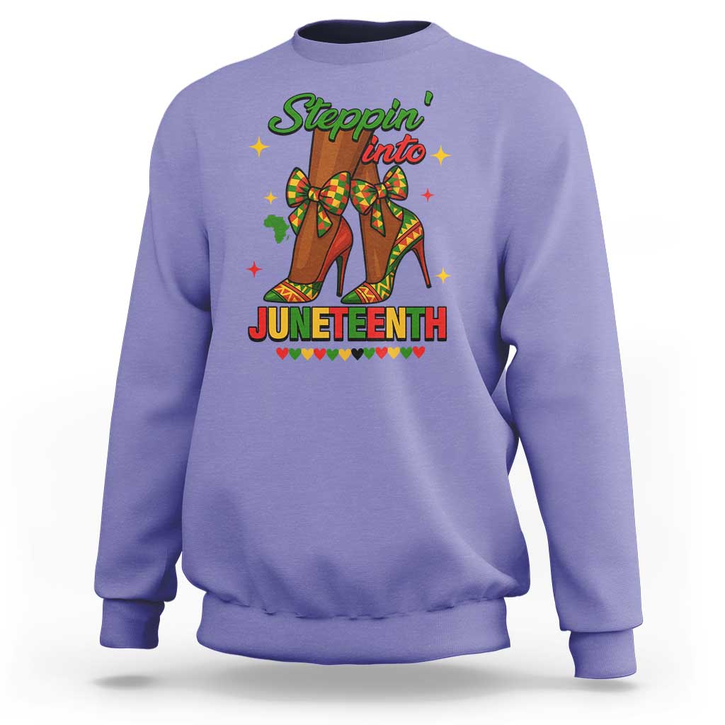 Stepping Into Juneteenth Sweatshirt Afro Diva High with African Pride - Wonder Print Shop