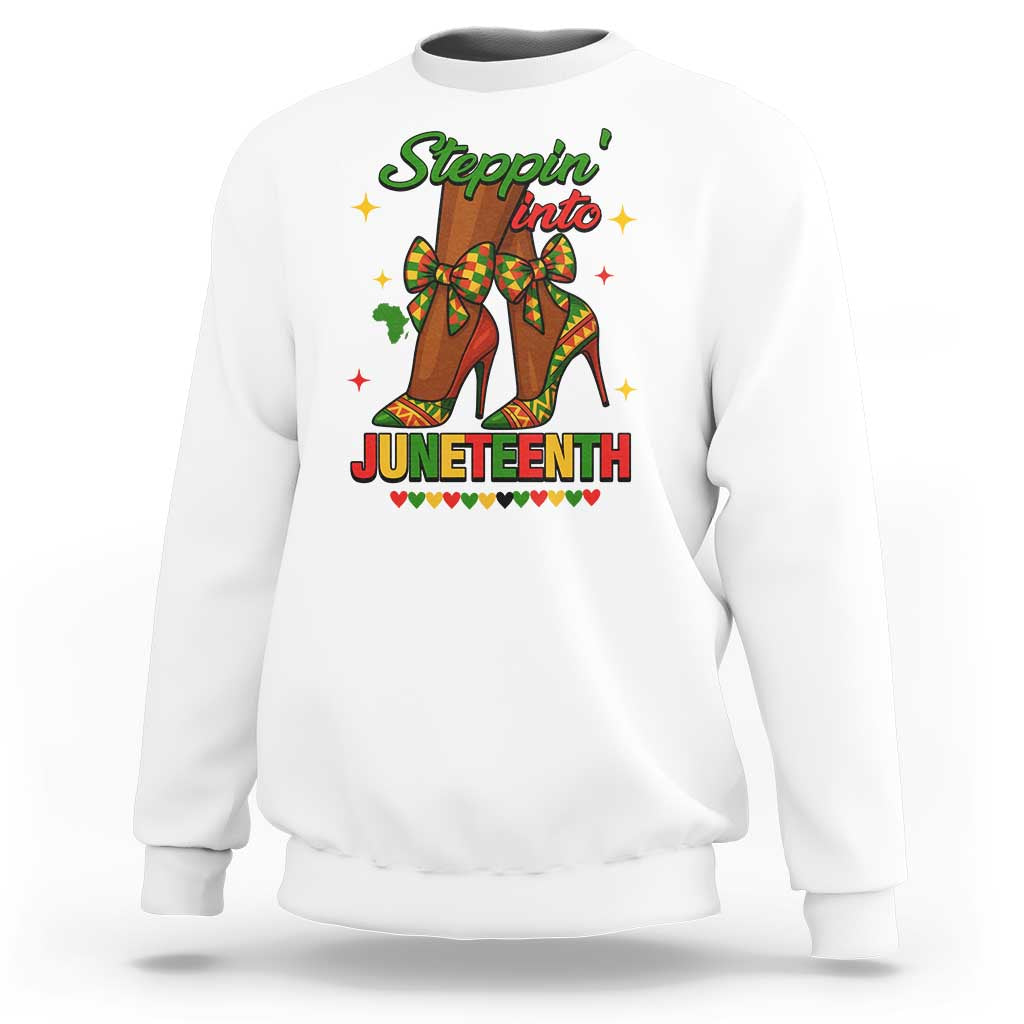 Stepping Into Juneteenth Sweatshirt Afro Diva High with African Pride - Wonder Print Shop