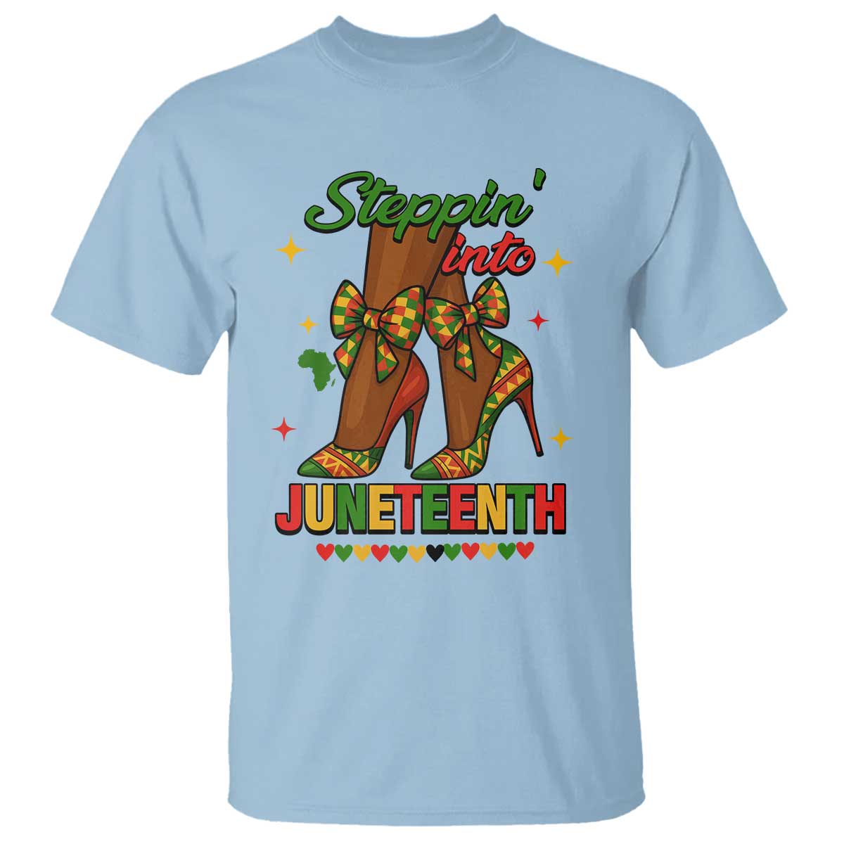 Stepping Into Juneteenth T Shirt Afro Diva High with African Pride - Wonder Print Shop