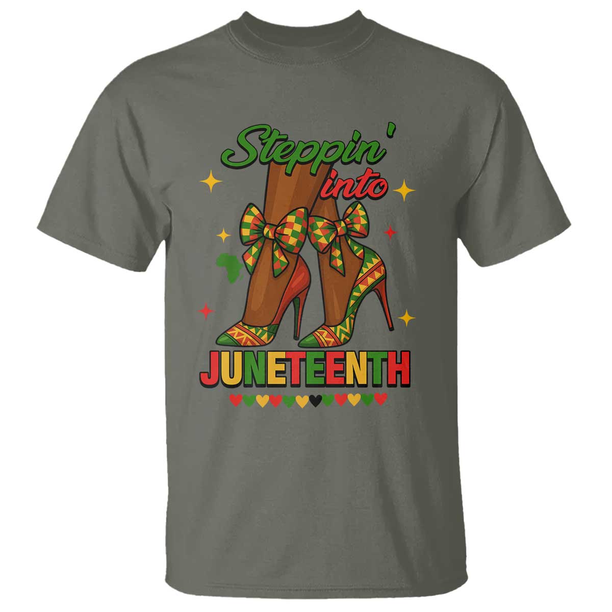 Stepping Into Juneteenth T Shirt Afro Diva High with African Pride - Wonder Print Shop