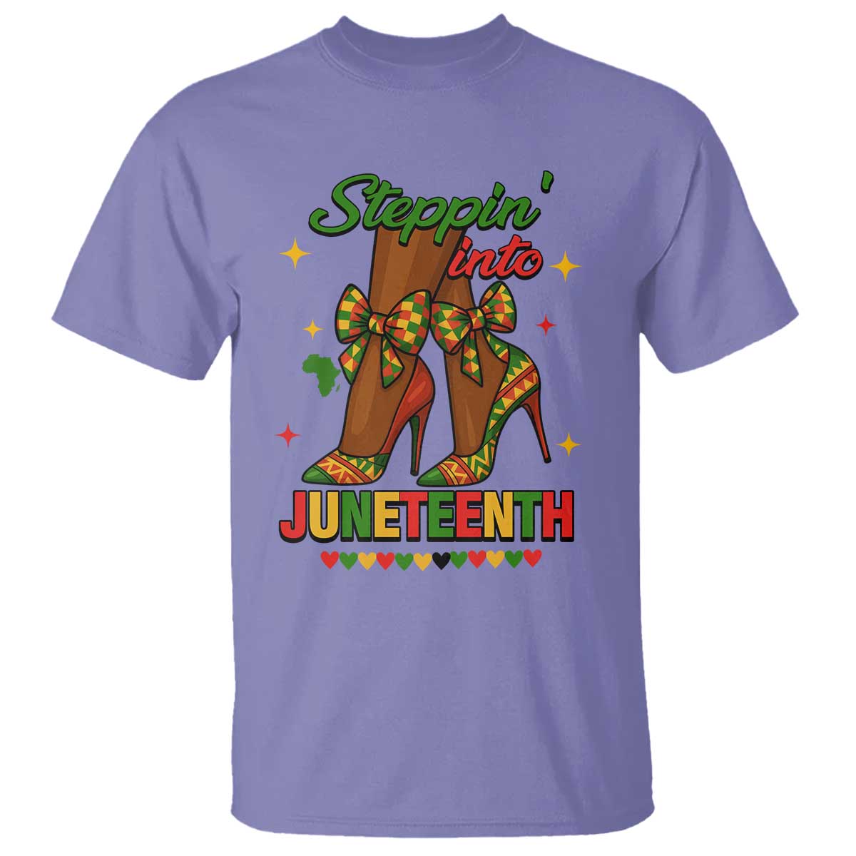 Stepping Into Juneteenth T Shirt Afro Diva High with African Pride - Wonder Print Shop