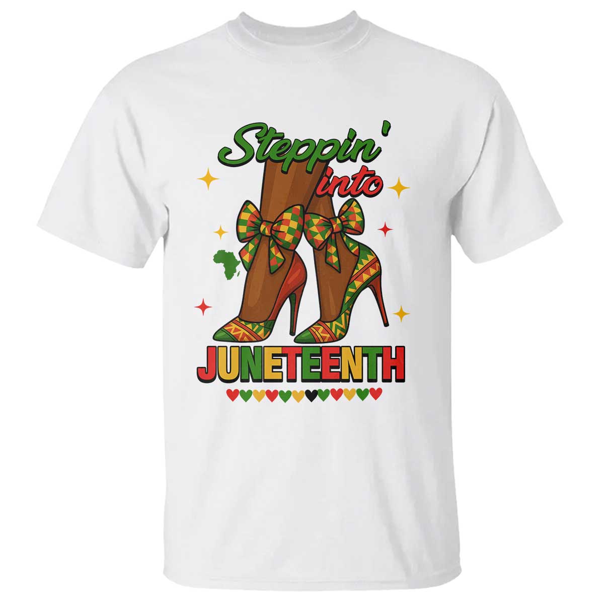 Stepping Into Juneteenth T Shirt Afro Diva High with African Pride - Wonder Print Shop