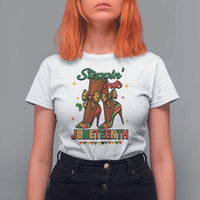 Stepping Into Juneteenth T Shirt For Women Afro Diva High with African Pride - Wonder Print Shop