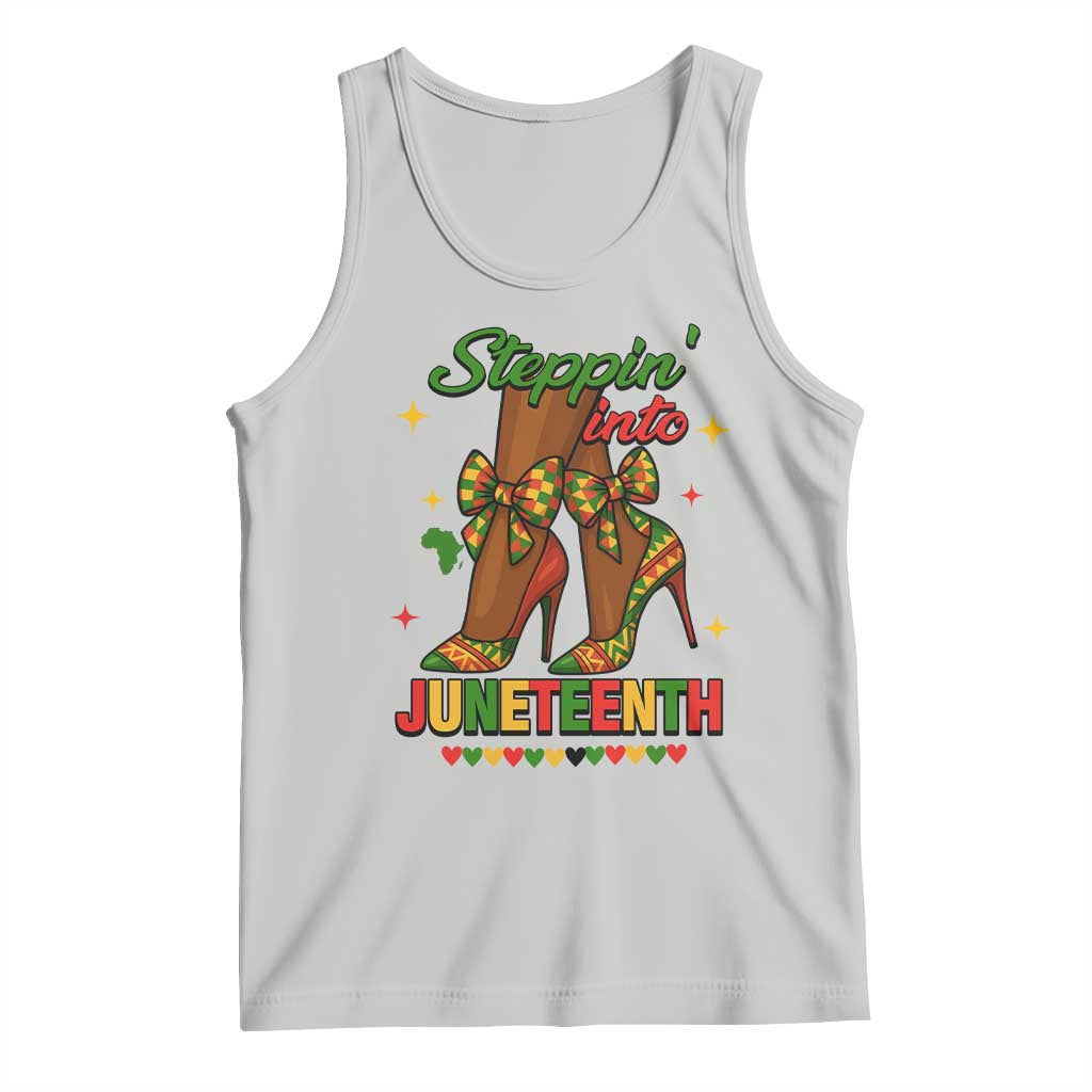 Stepping Into Juneteenth Tank Top Afro Diva High with African Pride - Wonder Print Shop