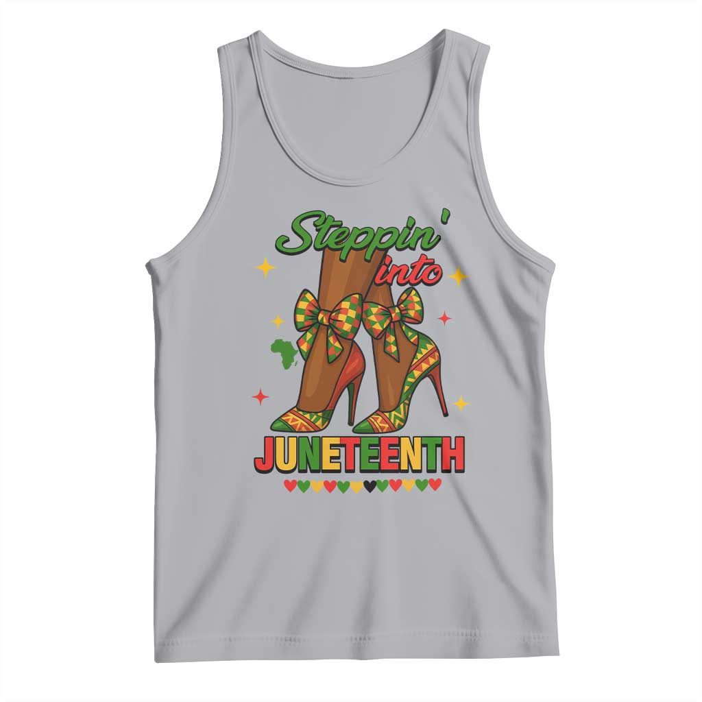 Stepping Into Juneteenth Tank Top Afro Diva High with African Pride - Wonder Print Shop