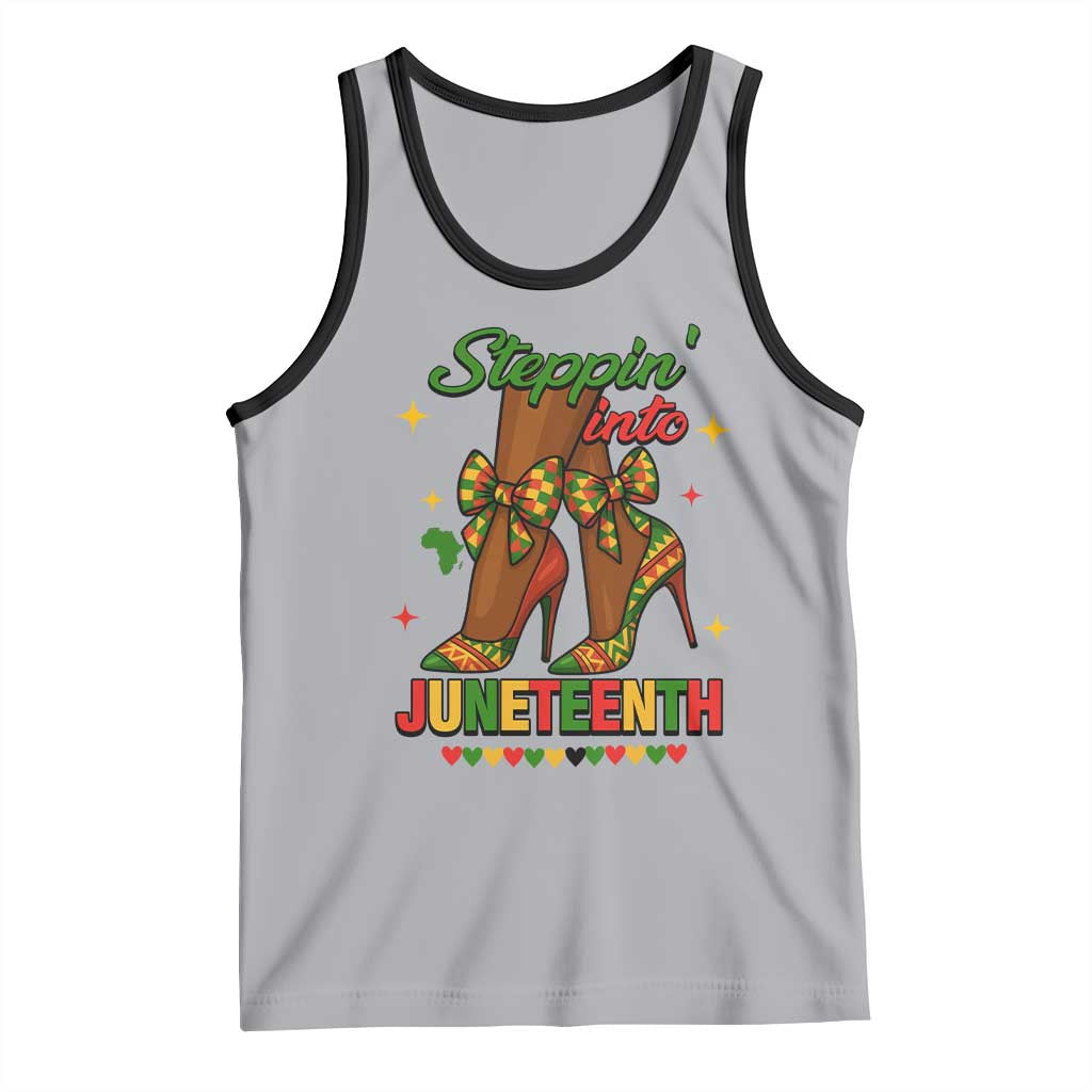 Stepping Into Juneteenth Tank Top Afro Diva High with African Pride - Wonder Print Shop