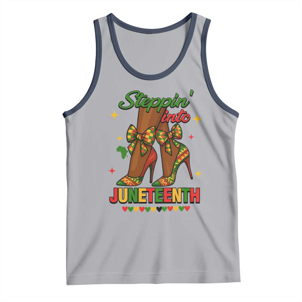 Stepping Into Juneteenth Tank Top Afro Diva High with African Pride - Wonder Print Shop