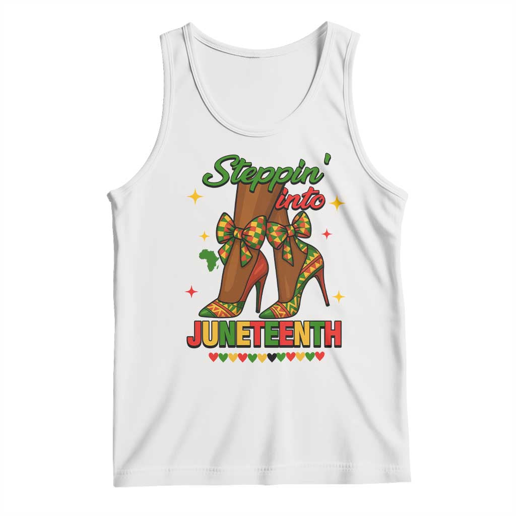 Stepping Into Juneteenth Tank Top Afro Diva High with African Pride - Wonder Print Shop