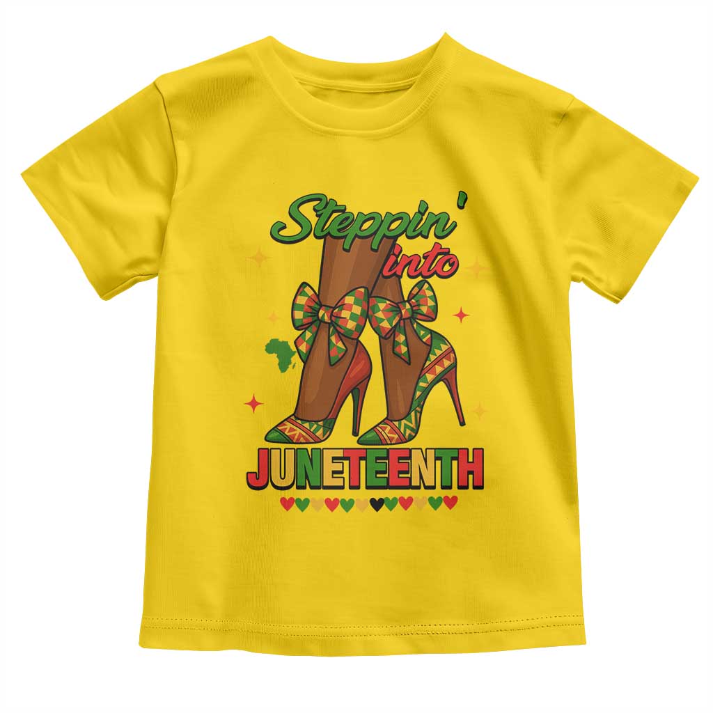 Stepping Into Juneteenth Toddler T Shirt Afro Diva High with African Pride - Wonder Print Shop