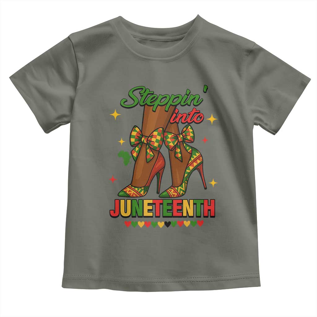 Stepping Into Juneteenth Toddler T Shirt Afro Diva High with African Pride - Wonder Print Shop