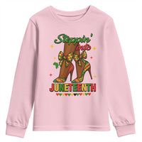 Stepping Into Juneteenth Youth Sweatshirt Afro Diva High with African Pride - Wonder Print Shop