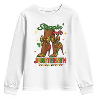 Stepping Into Juneteenth Youth Sweatshirt Afro Diva High with African Pride - Wonder Print Shop