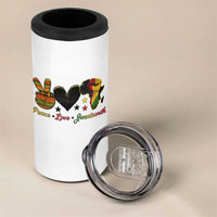 Peace Love Juneteenth 4 in 1 Can Cooler Tumbler 1865 Heart Kente Peace Sign Africa Fist - Wonder Print Shop