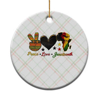 Peace Love Juneteenth Ceramic Ornament 1865 Heart Kente Peace Sign Africa Fist - Wonder Print Shop