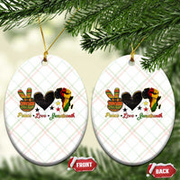 Peace Love Juneteenth Ceramic Ornament 1865 Heart Kente Peace Sign Africa Fist - Wonder Print Shop