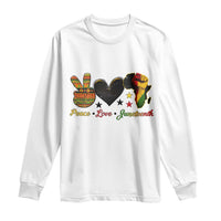 Peace Love Juneteenth Long Sleeve Shirt 1865 Heart Kente Peace Sign Africa Fist - Wonder Print Shop